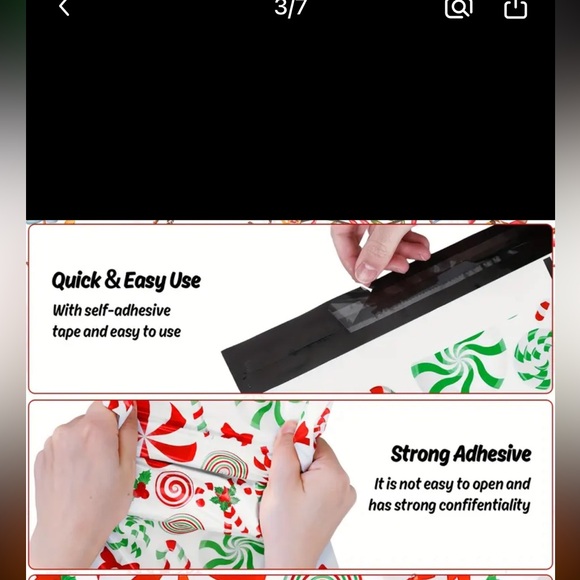 Festive Poly Mailers with Holiday Design - Picture 3 of 3